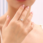 1 Carat Emerald Cut Moissanite Diamond Classic Single Stone Engagement Ring in Sterling Silver, Genuine Moissanite Baguette Ring, US 5-8