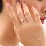 1 Carat Emerald Cut Moissanite Diamond Classic Single Stone Engagement Ring in Sterling Silver, Genuine Moissanite Baguette Ring, US 5-8