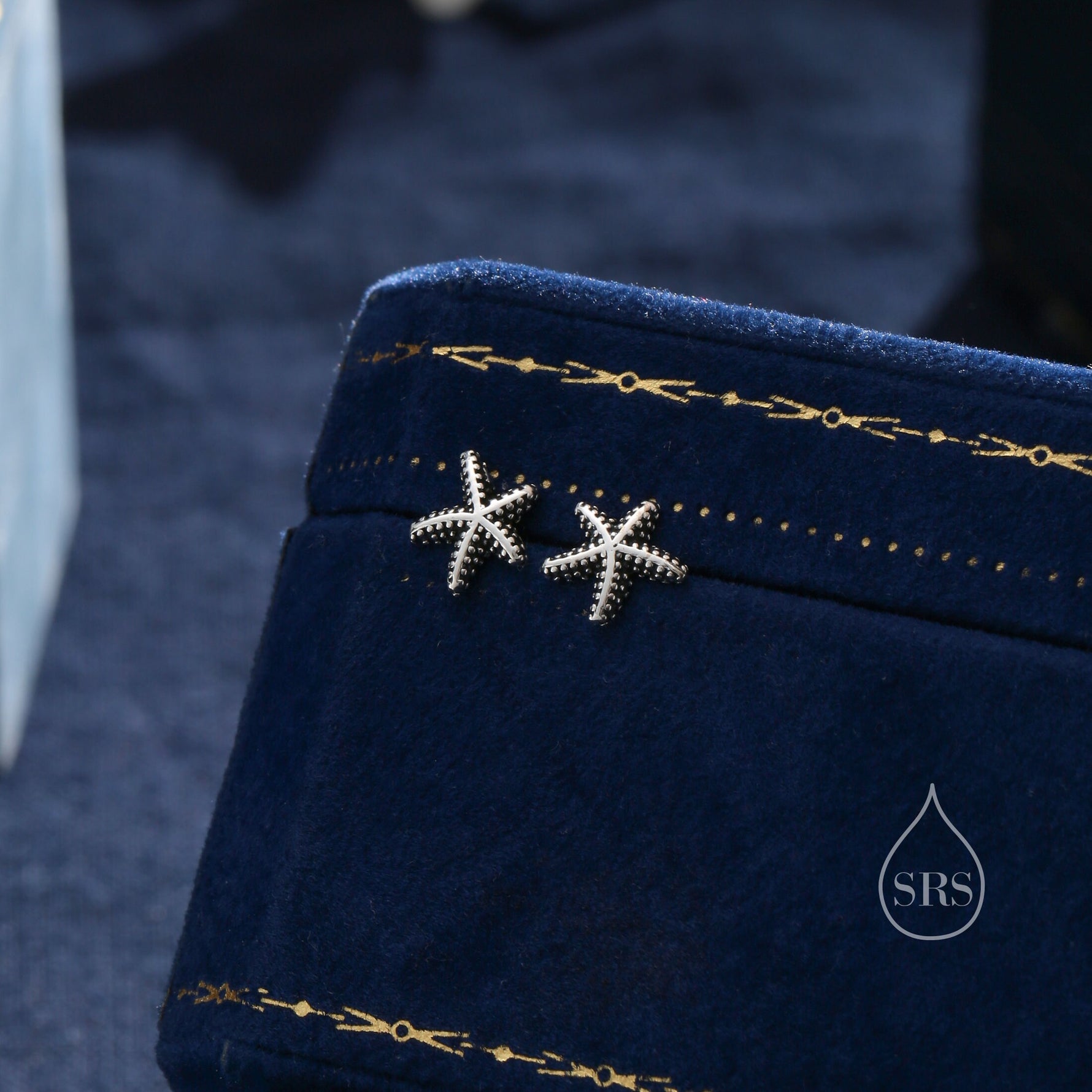 Oxidised Sterling Silver Star Fish Stud Earrings, Cute Sea Star Stud, Starfish Earrings, Nature Inspired Fish Earrings, Starfish Earrings