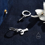 Mismatched Crab and Lobster Huggie Hoop Earrings in Sterling Silver, Silver or Gold or Rose Gold, Asymmetric Lobster and Crab Hoop Earrings