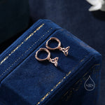 Celtic Trinity Knot Huggie Hoop Earrings in Sterling Silver, Silver, Gold or Rose Gold, Celtic Trinity Knot Earrings