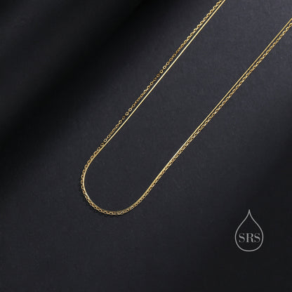 Double Layer Necklace in Sterling Silver with Dainty Chain and Snake Chain, Silver or Gold or Rose Gold, Chain Necklace