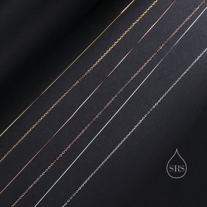 Double Layer Necklace in Sterling Silver with Dainty Chain and Snake Chain, Silver or Gold or Rose Gold, Chain Necklace