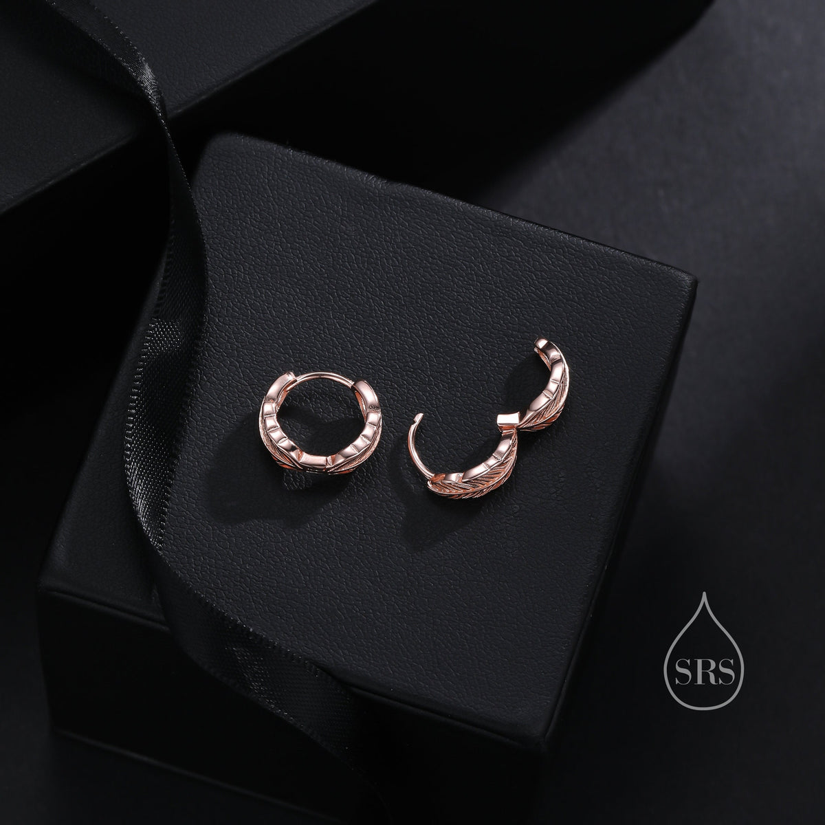 Tiny Feather Huggie Hoop Earrings in Sterling Silver, Silver or Gold or Rose Gold, Wing Earrings, Wing Feather Dangle Hoops, Angel Hoops