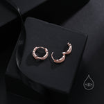 Tiny Feather Huggie Hoop Earrings in Sterling Silver, Silver or Gold or Rose Gold, Wing Earrings, Wing Feather Dangle Hoops, Angel Hoops