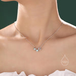 Aurora CZ Triple Star Pendant Necklace in Sterling Silver, Silver or Gold, Three Star AB Crystal Necklace, Minimal Star Pendant
