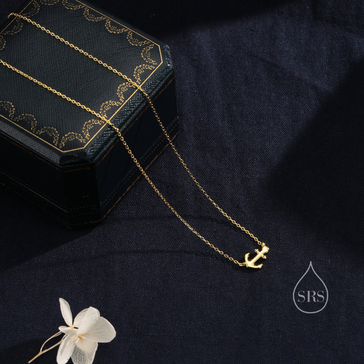 Dainty Anchor Pendant Necklace in Sterling Silver, Silver or Gold or Rose Gold, Anchor Necklace in Silver