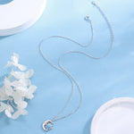 Blue Opal Moon and Star Pendant Necklace in Sterling Silver, Silver or Gold, Man in the Moon, Lab Opal Starburst Necklace