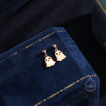 Sterling Silver Little Ghost Stud Earrings, Drop Stud Earrings and Necklace, Set Available