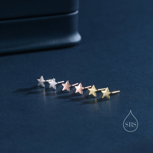 Tiny Star Stud Earrings in Sterling Silver, Dainty, Celestial Stud, Delicate and Pretty