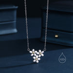 Forget-Me-Not Flower Trio Charm Necklace