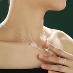 Flying Bird Satellite Necklace in Sterling Silver, Swallow Bird Necklace, Silver or Gold - Cute Quirky and Fun Jewellery