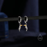 Super Cute Toucan Bird Huggie Hoop Earrings in Sterling Silver - Cute Bird Hoop Earrings, Toucan Earrings