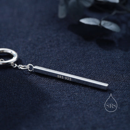 Sterling Silver Minimalist Circle and Bar Lariat Necklace, Silver or Gold or Rose Gold, Y Necklace, Eternity, Circle Bar Necklace