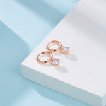 Tiny Moonstone Huggie Hoop Earrings in Sterling Silver, 4mm Simulated Moonstone Hoops, Silver or Gold or Rose Gold, Lab Moonstone Earrings