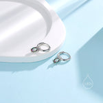 Oval Aurora Black CZ Huggie Hoop in Sterling Silver, Silver or Gold, Mystic Topaz CZ Crystal Hoop Earrings, Detachable and Interchangeable