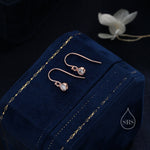 Tiny and Minimalist 4mm CZ Drop Earrings in Sterling Silver, Cubic Zirconia Hook Earrings, Silver, Gold or Rose Gold, Minimal Earrings