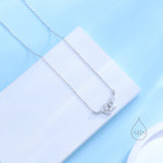 Clear CZ Leaf Pendant Necklace in Sterling Silver, Silver or Gold, Olive Leaf Necklace, Olive Branch Necklace, Nature Inspired