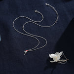 Extra Tiny Robin Bird Pendant Necklace in Sterling Silver with Enamel, Silver Robin Pendant, Nature Inspired Jewellery, Bird Necklace