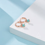 Green Opal Dot Dangle Huggie Hoop Earrings in Sterling Silver, 4mm Tiny Opal Prong Set Hoops, Opal Hoops, Fire Opal Hoops