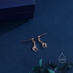 Giraffe Drop Stud Earrings in Sterling Silver, Silver or Gold, Giraffe Dangle Earrings, Giraffe Drop Earrings, Sterling Silver Giraffe