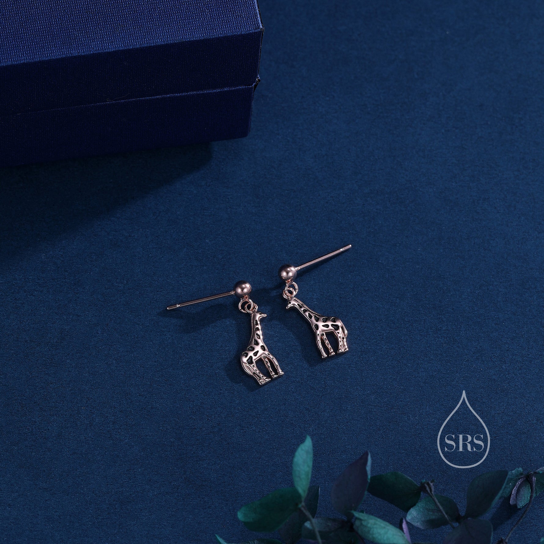 Giraffe Drop Stud Earrings in Sterling Silver, Silver or Gold, Giraffe Dangle Earrings, Giraffe Drop Earrings, Sterling Silver Giraffe