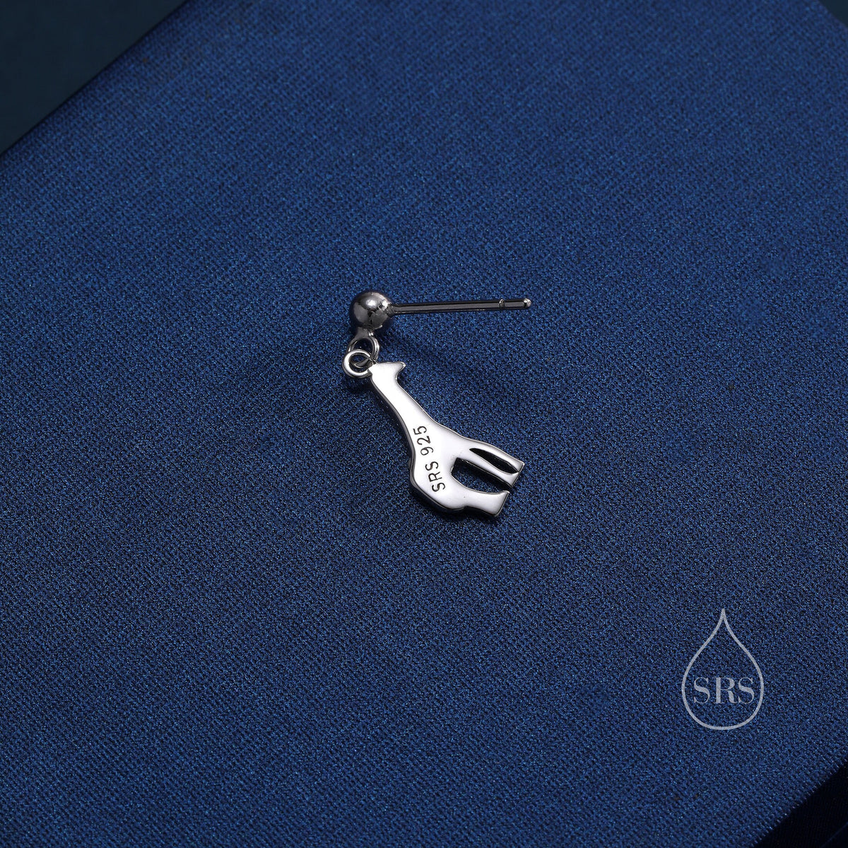 Giraffe Drop Stud Earrings in Sterling Silver, Silver or Gold, Giraffe Dangle Earrings, Giraffe Drop Earrings, Sterling Silver Giraffe
