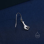 Giraffe Drop Hook Earrings in Sterling Silver, Silver or Gold or Rose Gold, Giraffe Dangle Earrings, Giraffe Drop Earrings