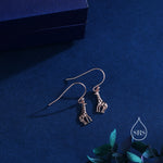 Giraffe Drop Hook Earrings in Sterling Silver, Silver or Gold or Rose Gold, Giraffe Dangle Earrings, Giraffe Drop Earrings