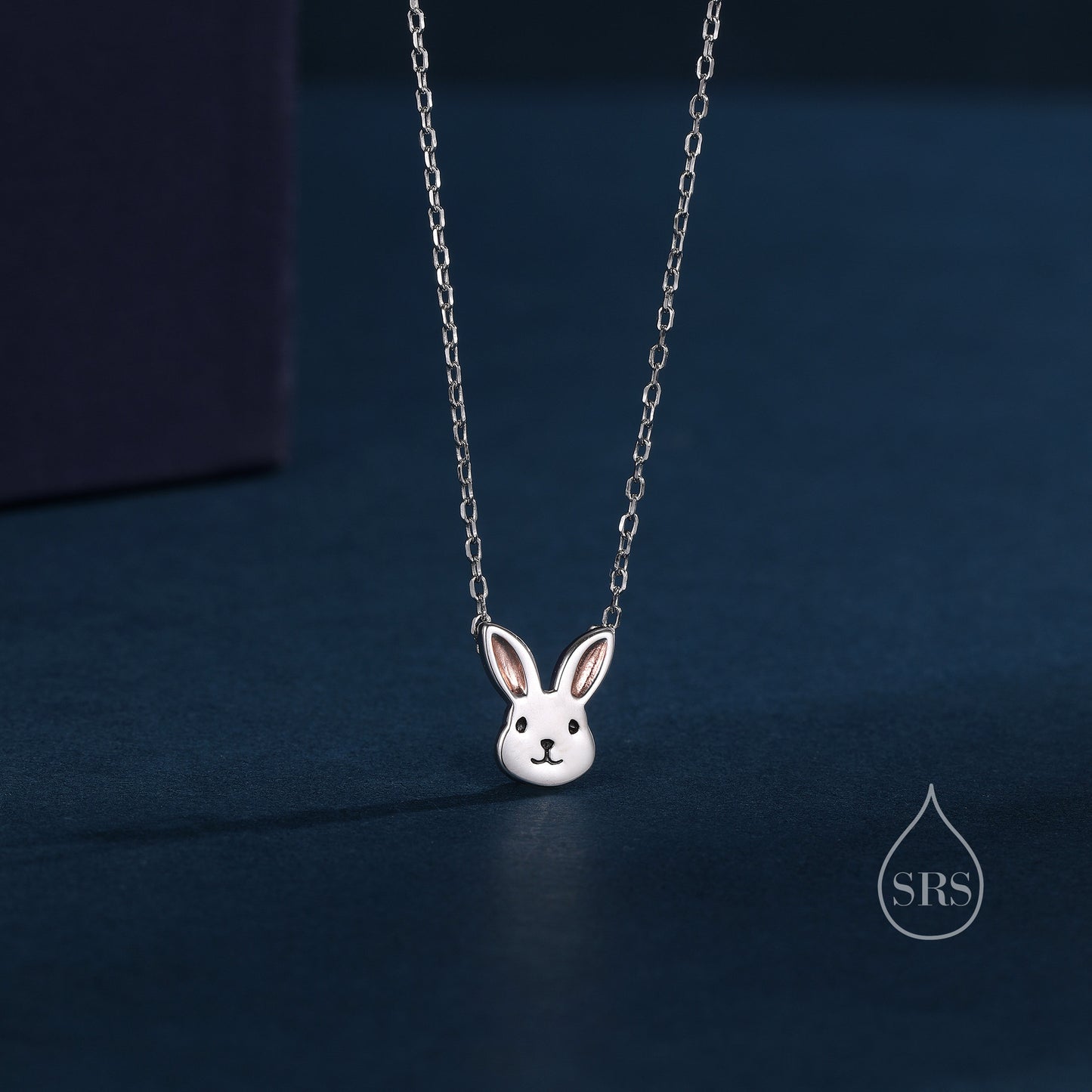 Tiny Little Rabbit Head Pendant Necklace in Sterling Silver, Silver Rabbit Necklace, Silver Hare Necklace, Silver Bunny Necklace