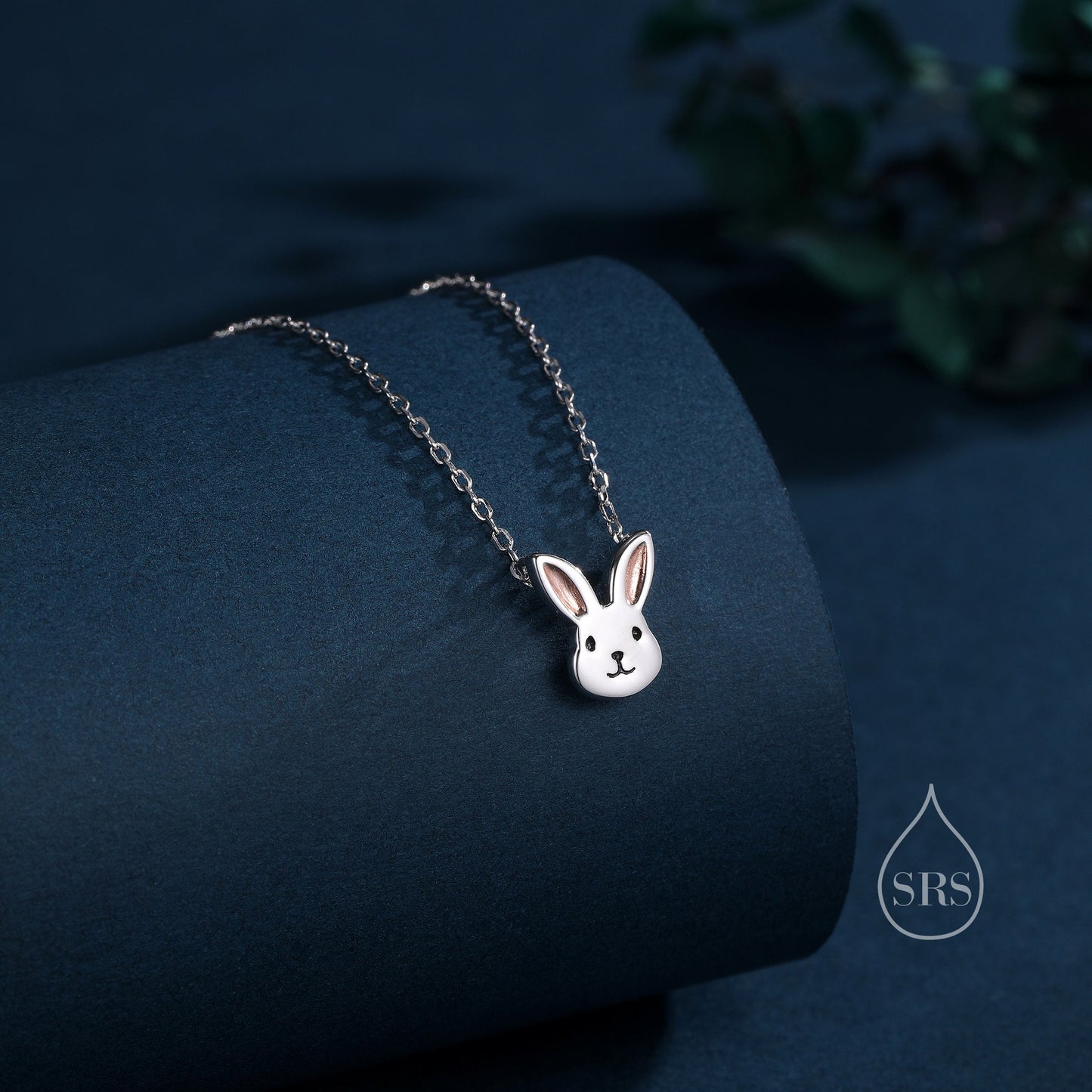 Tiny Little Rabbit Head Pendant Necklace in Sterling Silver, Silver Rabbit Necklace, Silver Hare Necklace, Silver Bunny Necklace