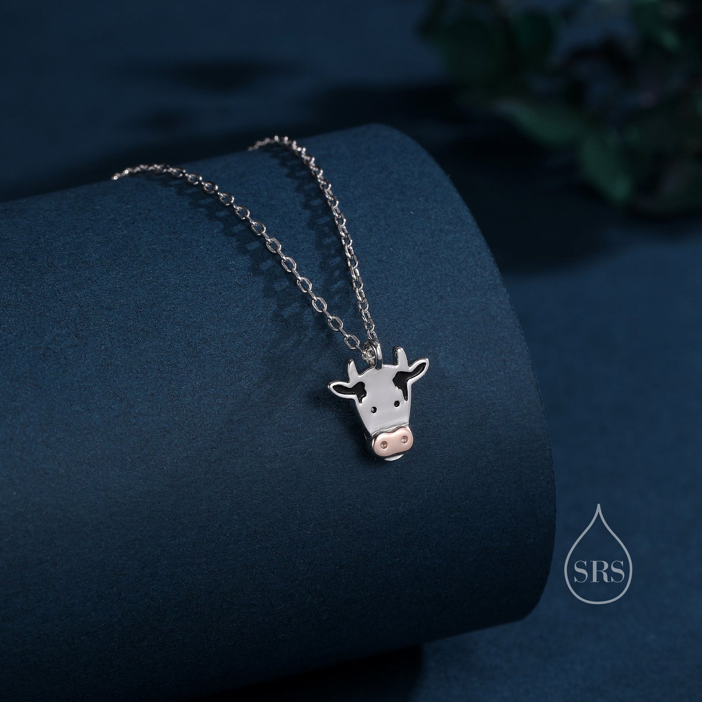 Tiny Dairy Cow Pendant Necklace in Sterling Silver, Dairy Cow Necklace, Farm Animal Necklace, Scottish-Inspired Jewellery