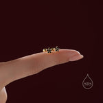 Black CZ Flower Screw Back Earrings in Sterling Silver, Forget Me Not Floral CZ Earrings, Silver or Gold, Flower CZ Earrings