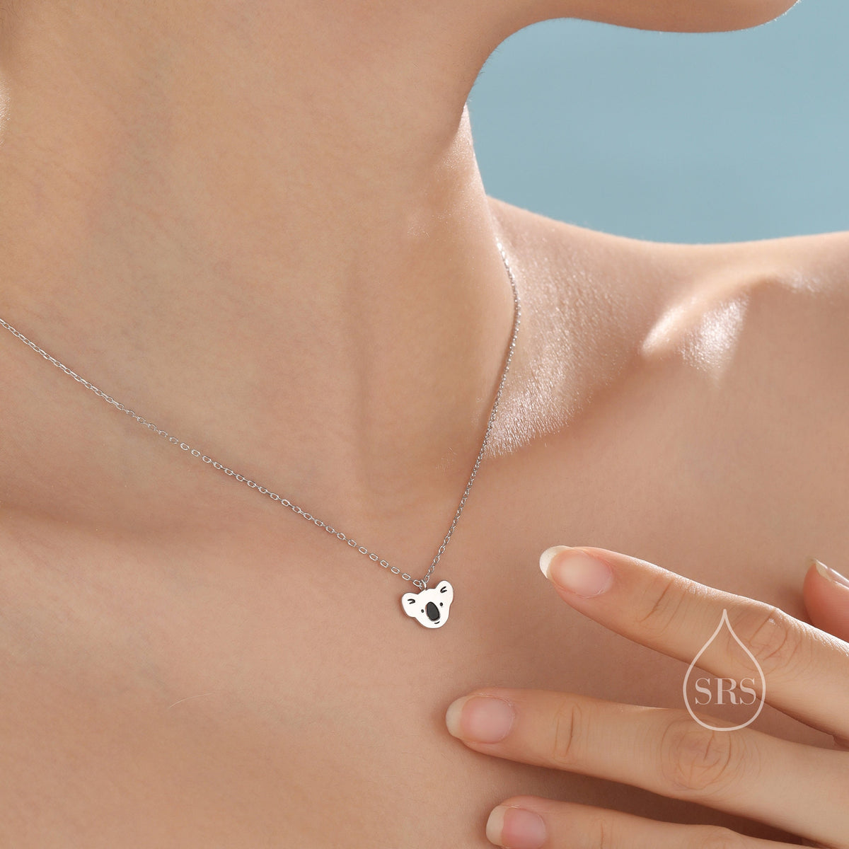 Cute Little Koala Bear Pendant Necklace in Sterling Silver, Silver or Gold or Rose Gold, Koala Necklace in Silver