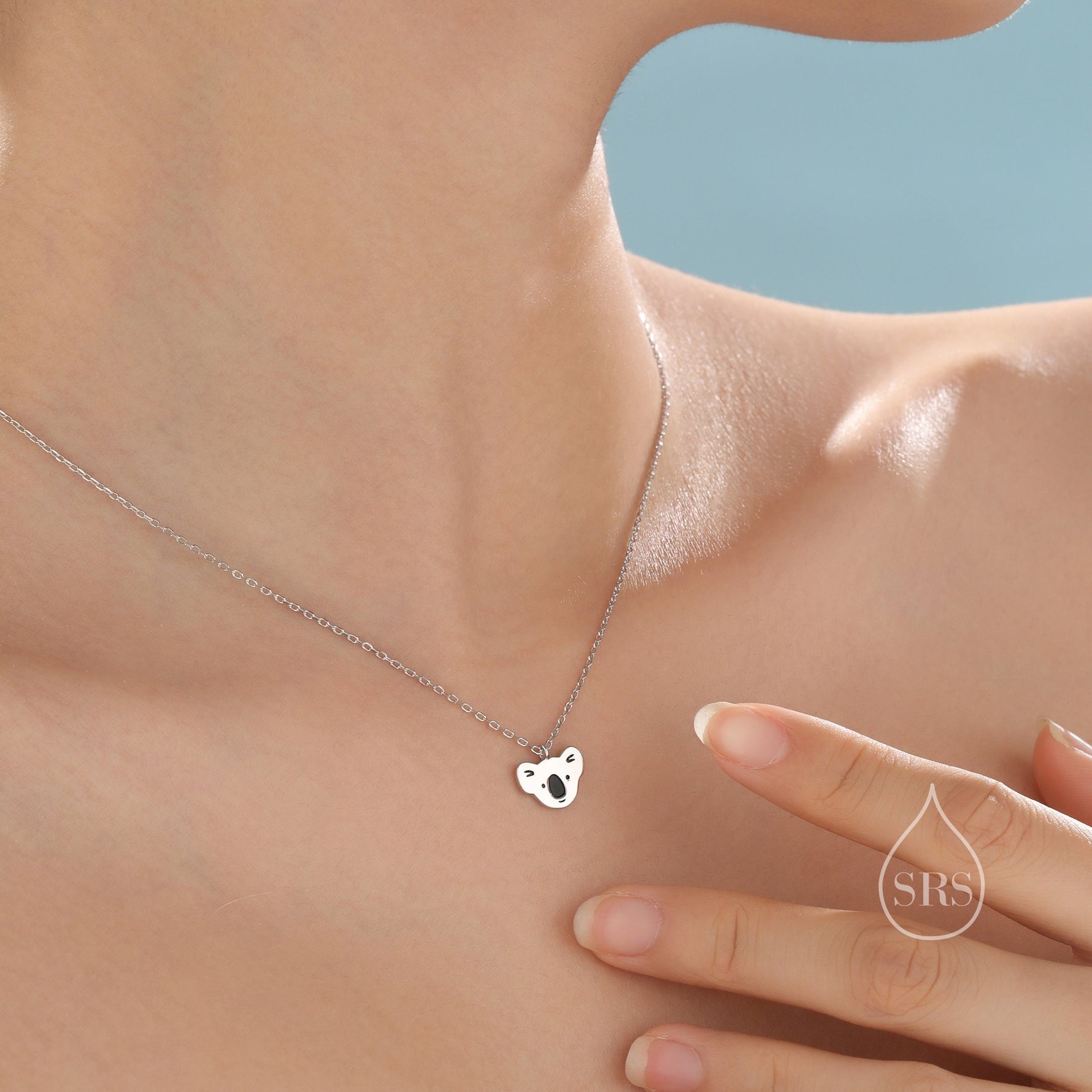 Cute Little Koala Bear Pendant Necklace in Sterling Silver, Silver or Gold or Rose Gold, Koala Necklace in Silver