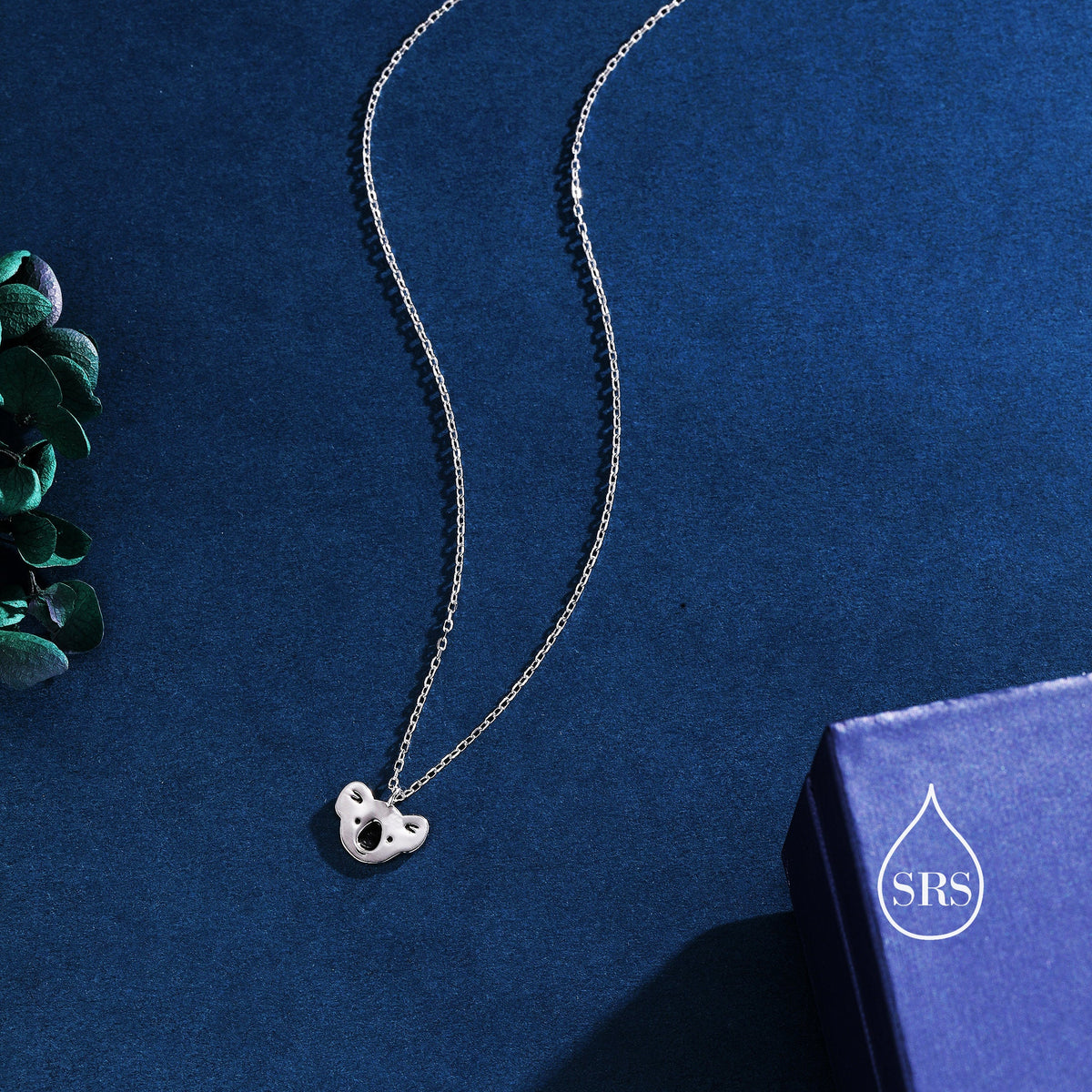 Cute Little Koala Bear Pendant Necklace in Sterling Silver, Silver or Gold or Rose Gold, Koala Necklace in Silver