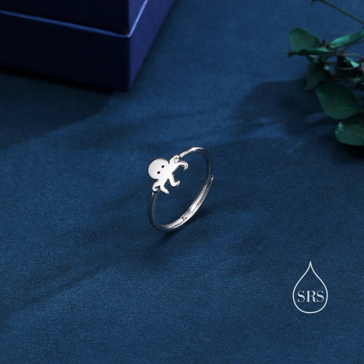 Sterling Silver Cute Little Octopus Ring, Adjustable Size, Cute Octopus Jewellery, Dainty and Delicate, Octopus Ring, Ocean Fish Ring