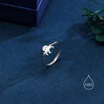 Sterling Silver Cute Little Octopus Ring, Adjustable Size, Cute Octopus Jewellery, Dainty and Delicate, Octopus Ring, Ocean Fish Ring
