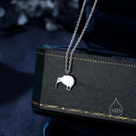 Cute Little Kiwi Bird Pendant Necklace in Sterling Silver, Silver or Gold, Kiwi Bird Necklace in Silver