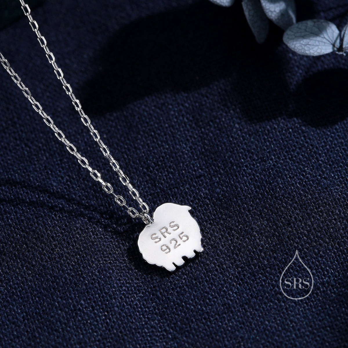 Fluffy Sheep Pendant Necklace in Sterling Silver, Silver, Gold or Rose Gold, Silver Sheep Necklace, Sheep Necklace