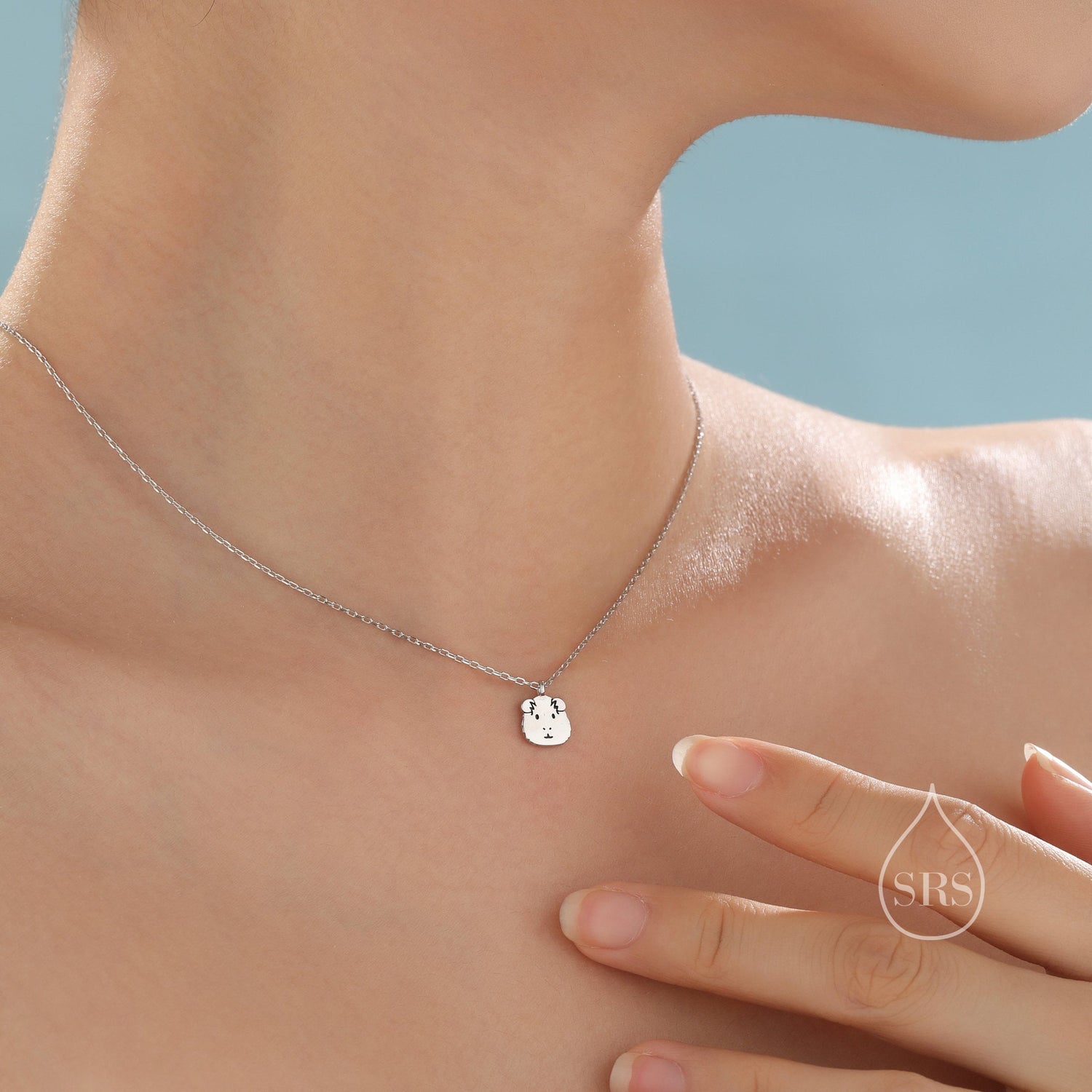 Guinea Pig Pendant Necklace in Sterling Silver, Silver, Gold or Rose Gold, Tiny Guinea Pig Pet Necklace, Gift for Guinea Pig Lover