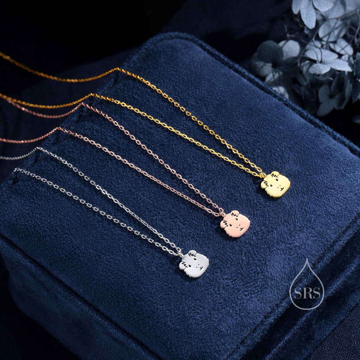 Guinea Pig Pendant Necklace in Sterling Silver, Silver, Gold or Rose Gold, Tiny Guinea Pig Pet Necklace, Gift for Guinea Pig Lover