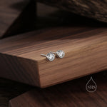 5mm Bezel CZ Crystal Stud Earrings in Sterling Silver