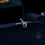 Sterling Silver Cute Little Giraffe Ring, Adjustable Size, Cute Giraffe Jewellery, Dainty and Delicate, Giraffe Ring