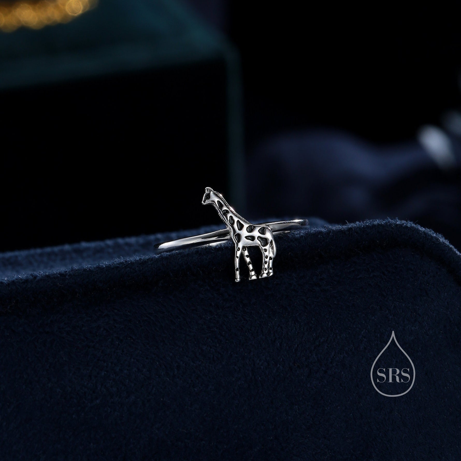 Sterling Silver Cute Little Giraffe Ring, Adjustable Size, Cute Giraffe Jewellery, Dainty and Delicate, Giraffe Ring