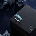 Sterling Silver Delicate Forget-me-not Flower Ring, Adjustable Size, Forget me not enamel flower Motif ring, Dainty and Delicate