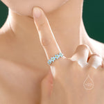 Forget-Me-Not Enamel Flower Band Ring