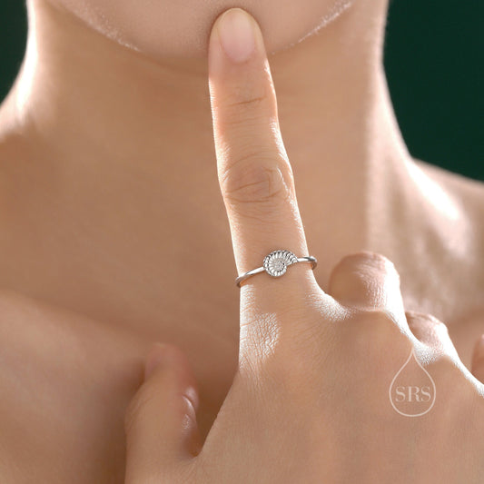 Sterling Silver Cute Little Ammonite Ring, Adjustable Size, Cute Ammonite Shell Ring, Dainty and Delicate, Shell Fossil Ring