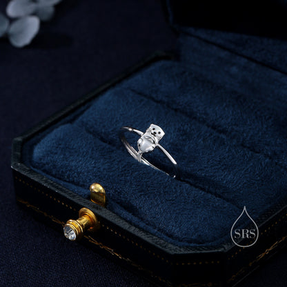 Sterling Silver Cute Little Otter Ring, Adjustable Size, Cute Otter Jewellery, Dainty and Delicate, Otter Ring