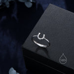 Sterling Silver Cute Little Horseshoe Ring, Adjustable Size, Cute Horseshoe Ring, Dainty and Delicate, Lucky Horse Shoe Ring